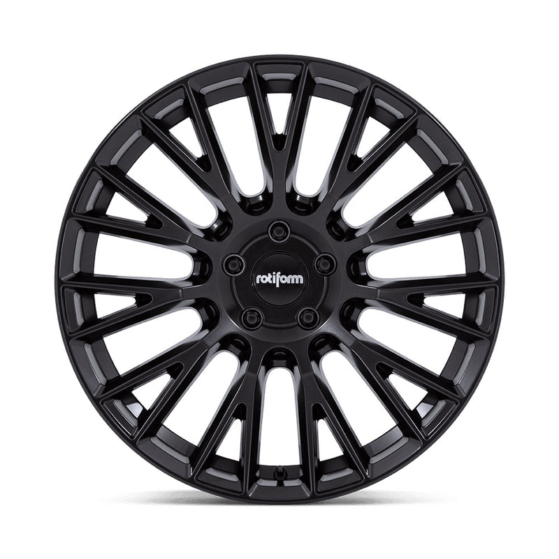 Front view of Rotiform's model LSE vehicle wheel with a mesh Y spoke design in a satin black finish.