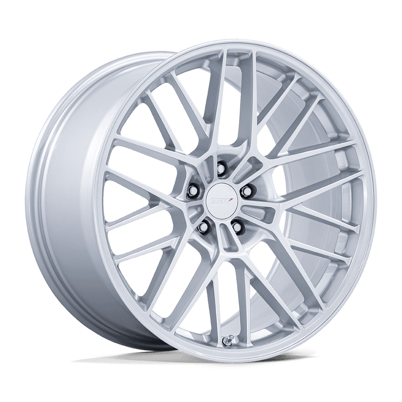 TSW Daytona vehicle wheel in gloss silver with split spoke design.