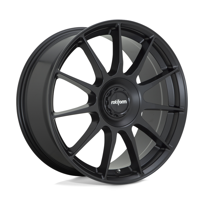 19" Rotiform DTM Monoblock Cast Aluminum 11 Spoke Wheel In A Satin Black Finish